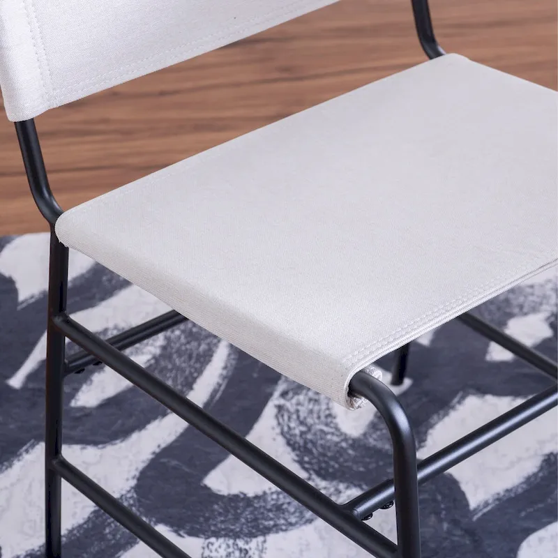 Leffler Sanded Steel and Fabric Industrial Dining Chair