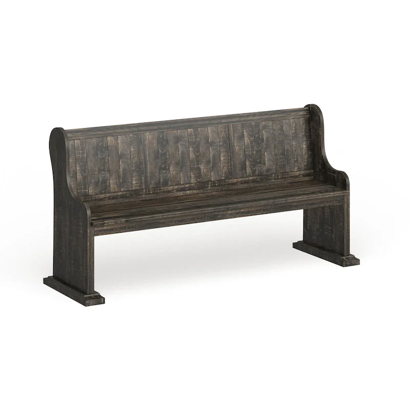 Weathered Pine Dining Bench, Brown, Single