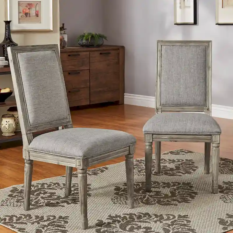 Rectangular Linen Dining Chairs
