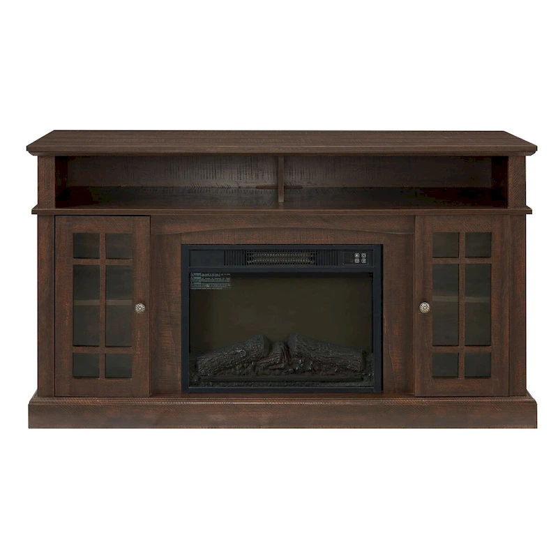 Modern Entertainment Console with 23  Fireplace Inset