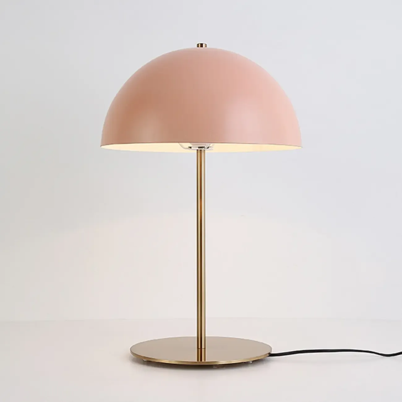 Macaron Iron Dome Shade Metal Table Lamp Plug in Electric