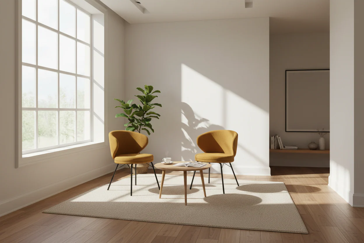 Boucle Dining Chair with Black Iron Legs, Set of 2