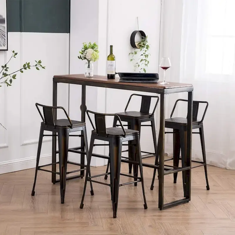 Bar Stools 24 Inches Metal bar stools with backs