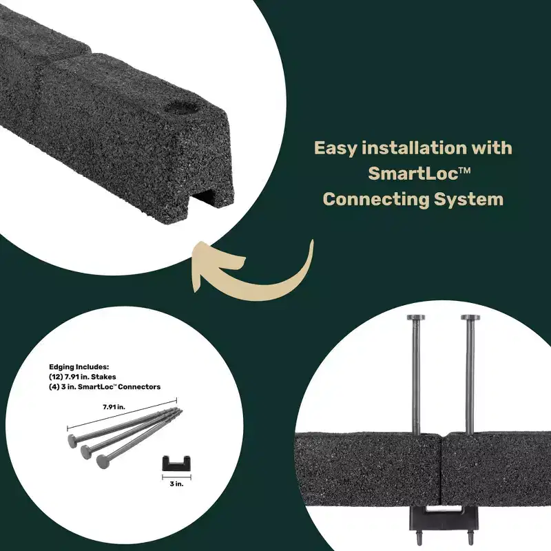 Cobblestone SmartLoc Rubber Landscape Edging