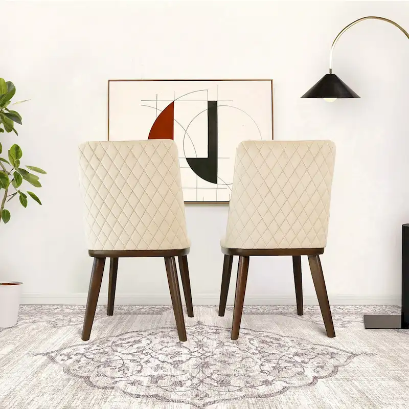Dropia Mid-Century Modern Dining Chair Velvet (Set of 2)