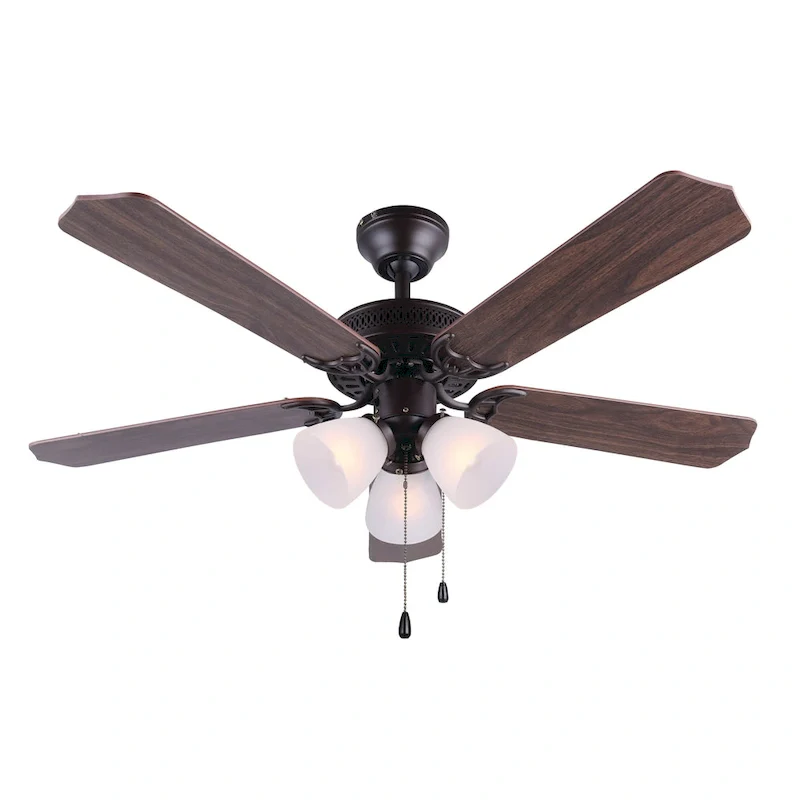 42-Inch Ceiling Fan Bronze Fan with Light Kit for Farmhouse or Rustic Interiors - Oil Rubbed Bronze