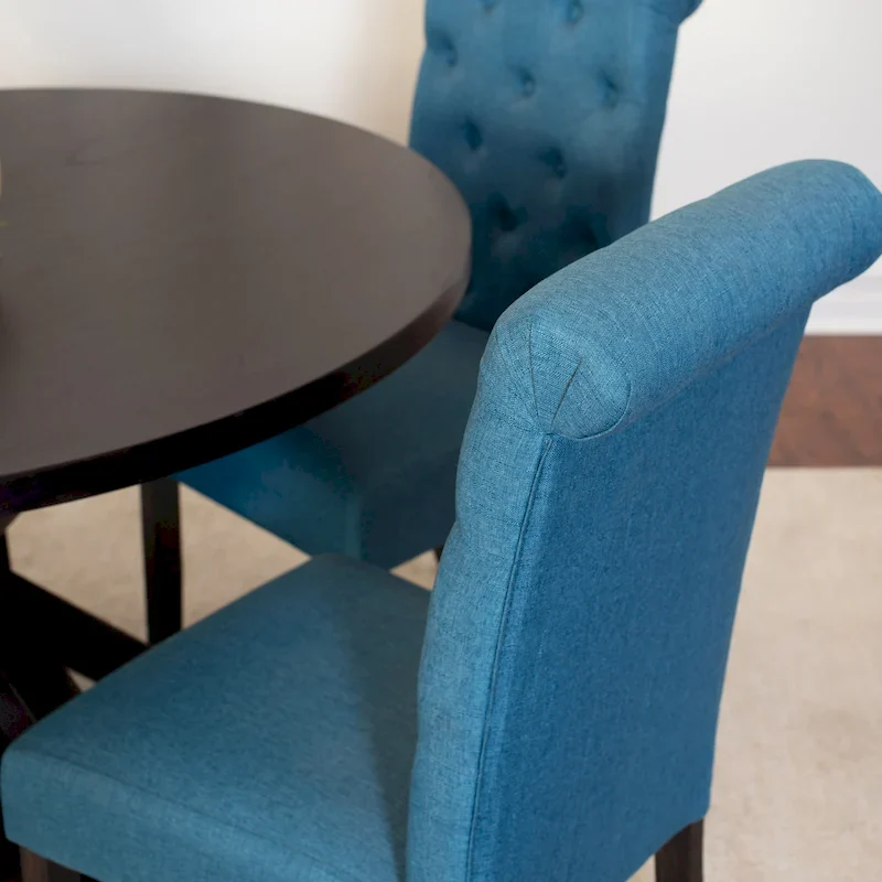 Roundhill Furniture Nylander 5-piece Dining Set, Cross-Buck Dining Table with 4 Stylish Chairs