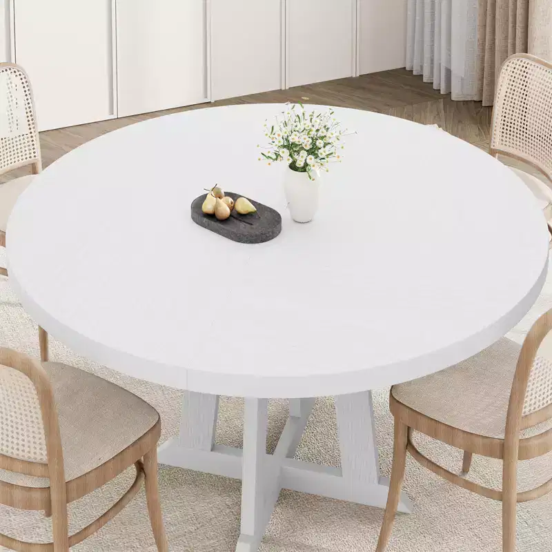 Round Dining Table, Dining Table for 4 to 6 People, Circle Dining Room Table with Sturty Legs, for Dining Room, Kitchen