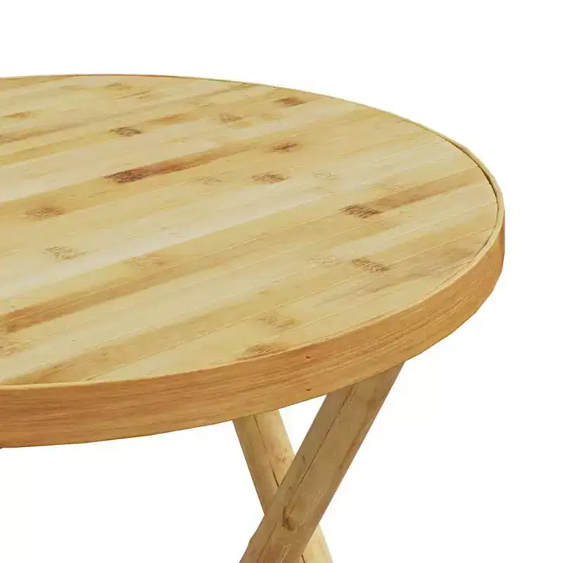 vidaXL Bistro Set Natural Bamboo Medium Foldable Bistro Set