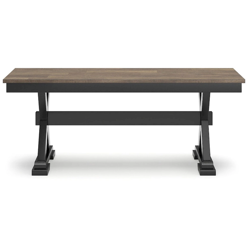 Signature Design by Ashley Wildenauer Brown/Black 50 Dining Bench - 48 W x 16 D x 19.25 H