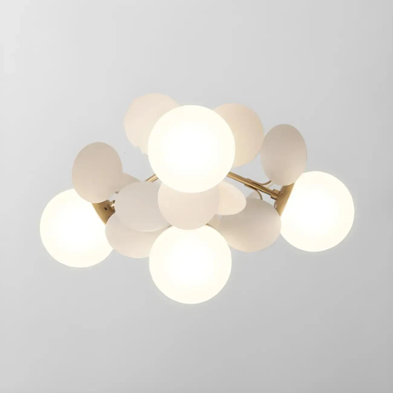 Modern Bedroom Glass Ball Semi Flush Mount Ceiling Light