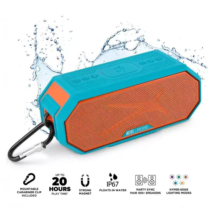 Altec Lansing HydraBlast 2.0  Miami Dolphins, Magnetic Wireless Bluetooth Speaker