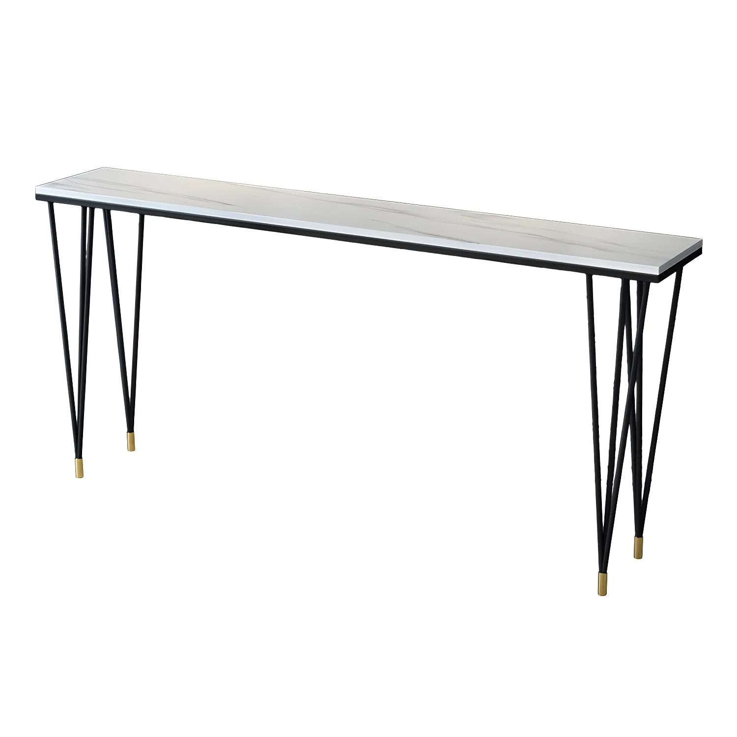 Sleek Black Faux Marble Top Bar Tables