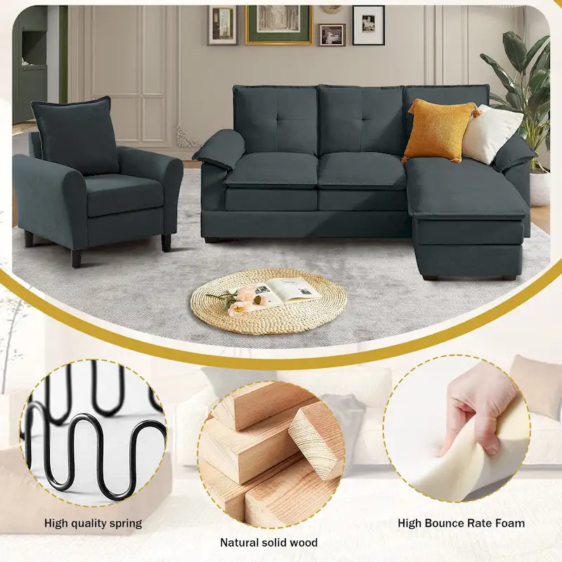 82.28 L Shaped 3 Pieces Living Room Sets