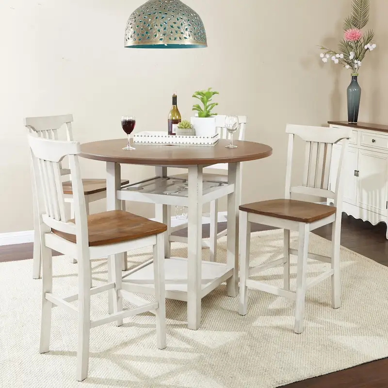 Simmons Antique White and Brown 5-piece Dining Set