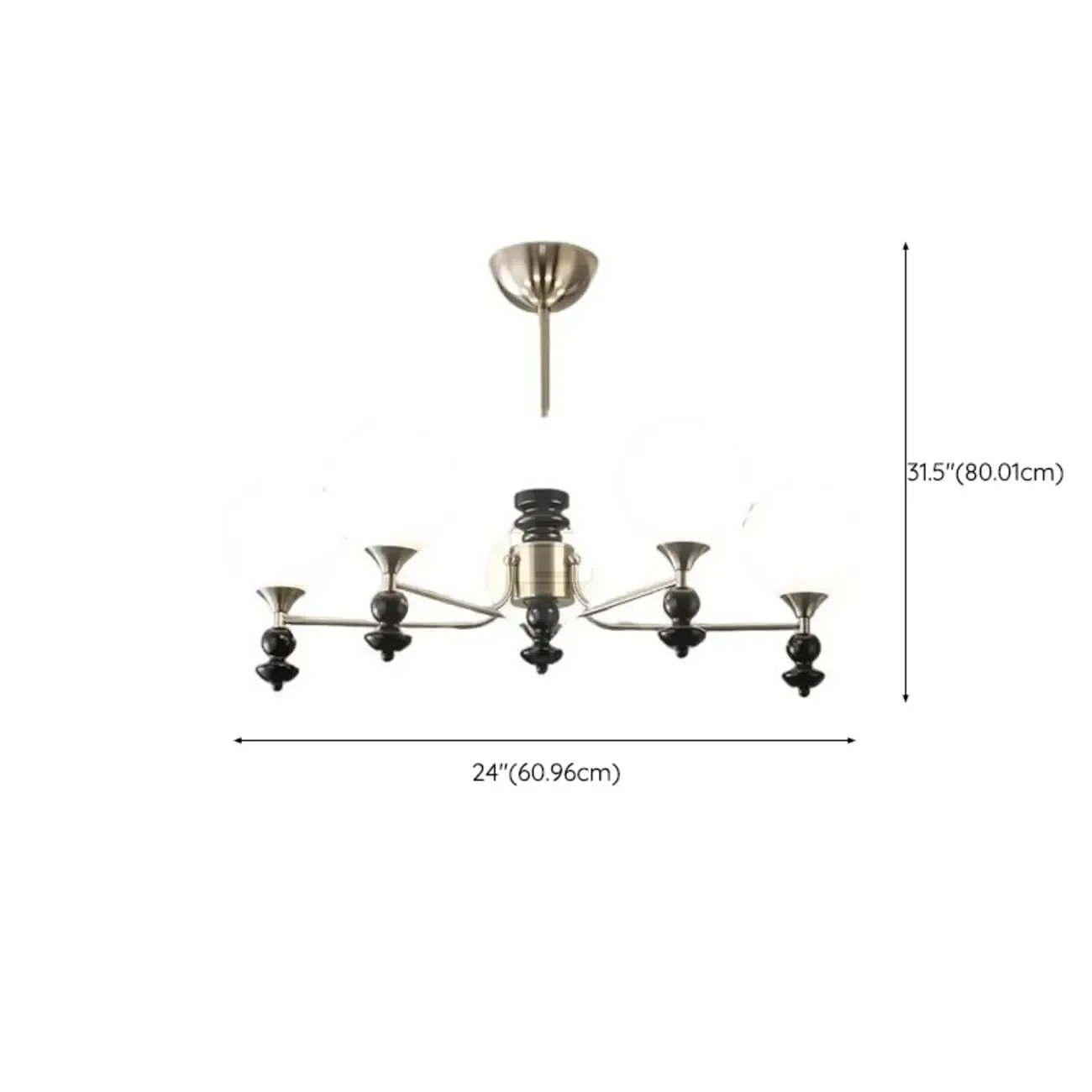 Modern Stylish Black Nickel Glass Globe Chandelier