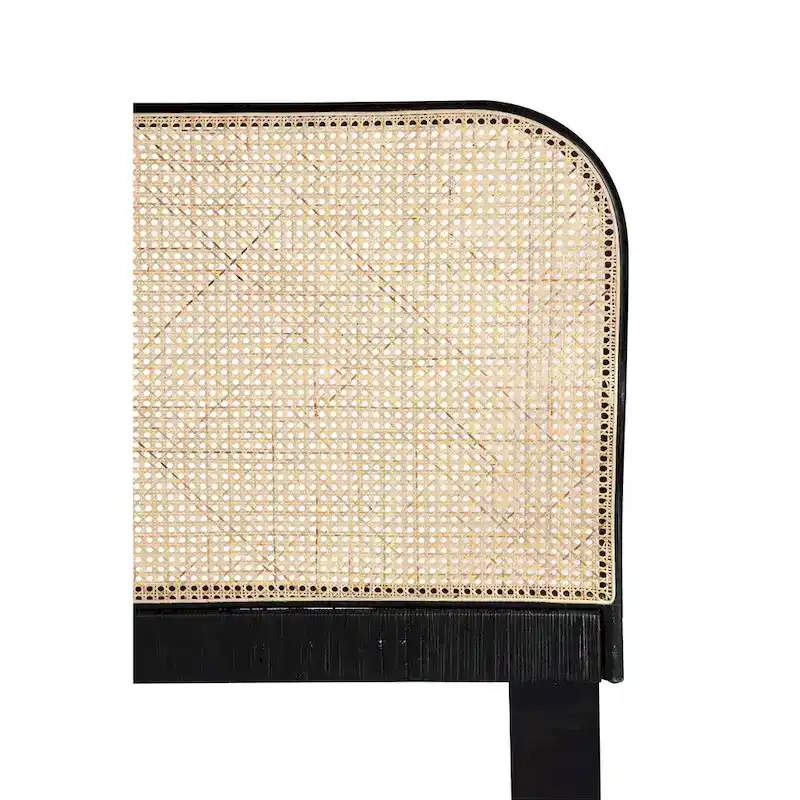 East Indie Cane and Teak Headboard