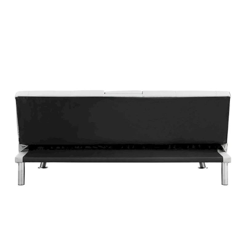 66.1  PVC Loveseat Sofa Bed with Wood Frame and Stainless Legs