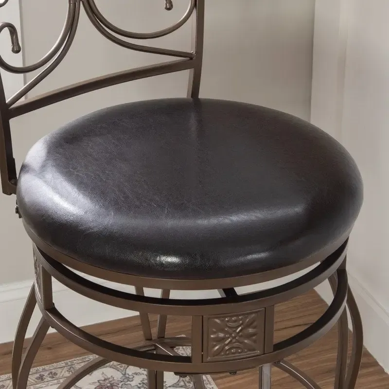 Onyx Big & Tall Metal Scroll Swivel Barstool