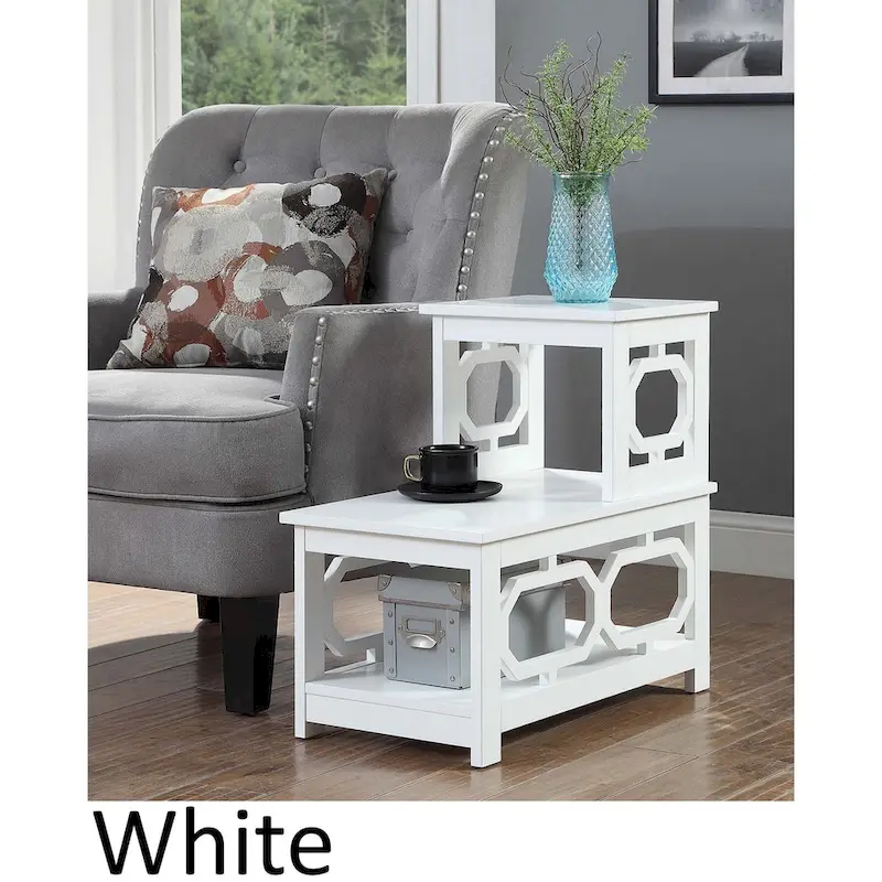 2-Tier L-Shaped Chairside End Table