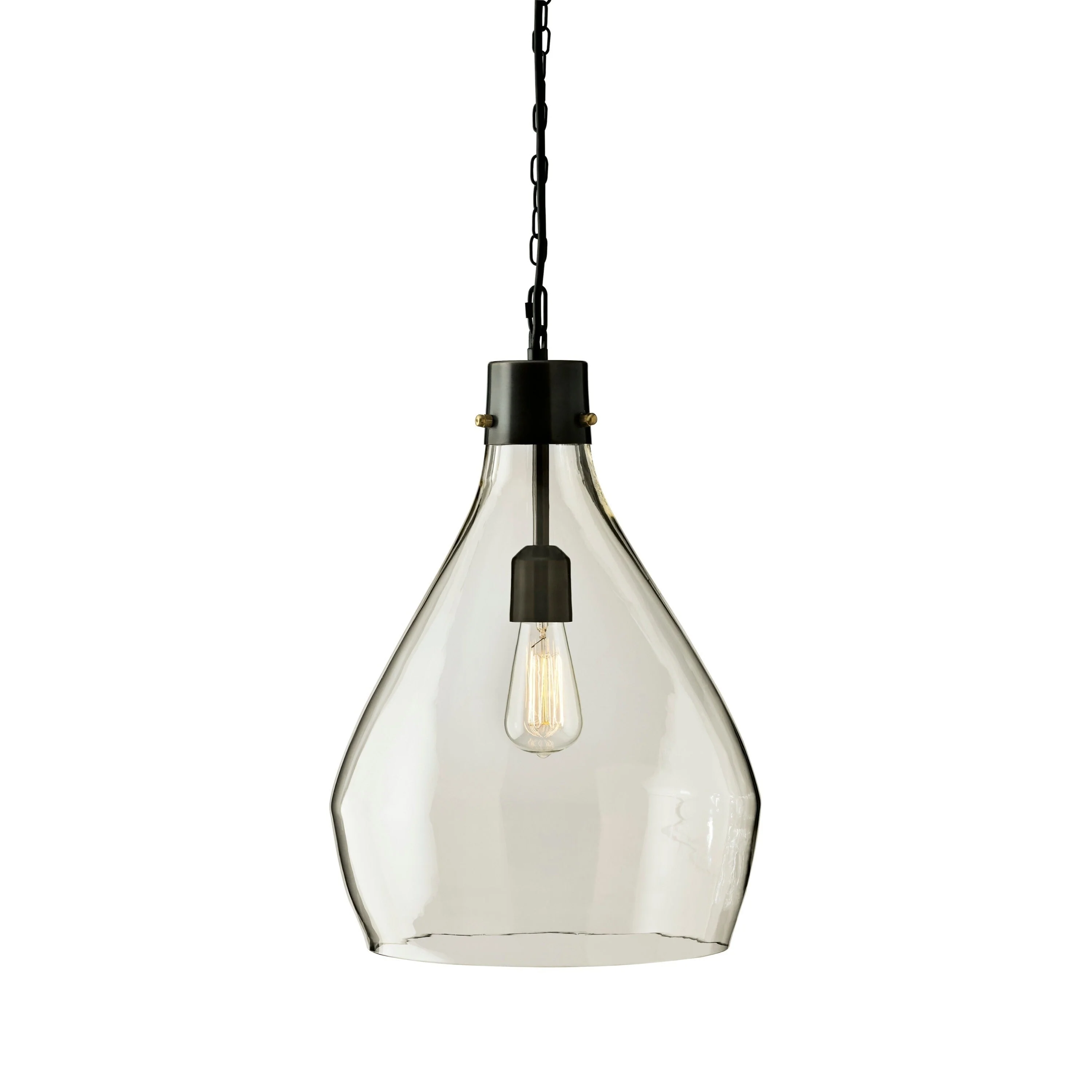 Signature Design by Ashley Avalbane Gray Glass Pendant Light - 13.88 W x 13.88 D x 20.25 H