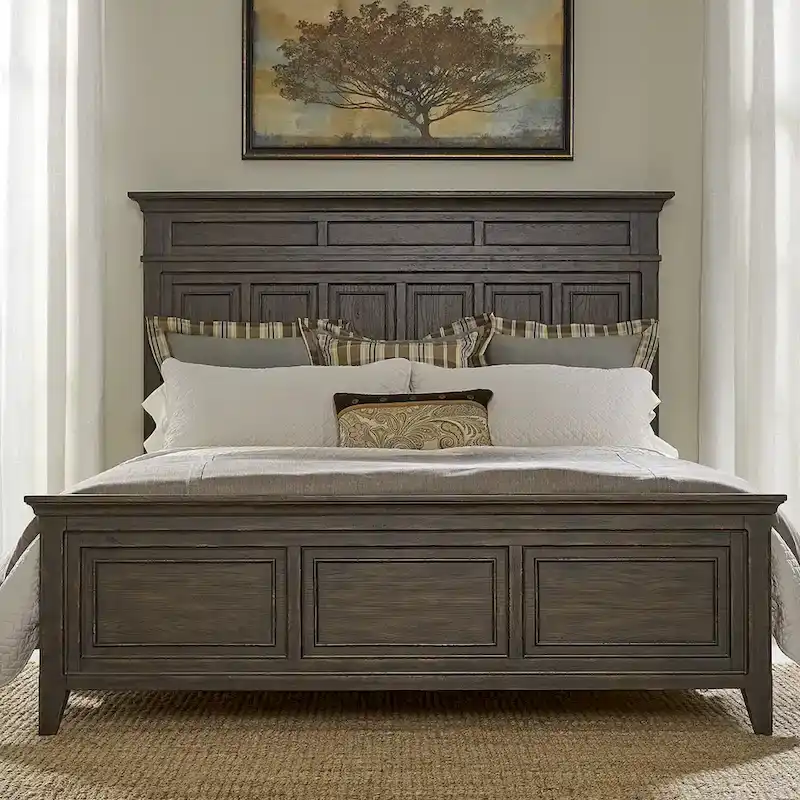 Paradise Valley Saddle Brown Panel Bed Frame - 2 Size Options