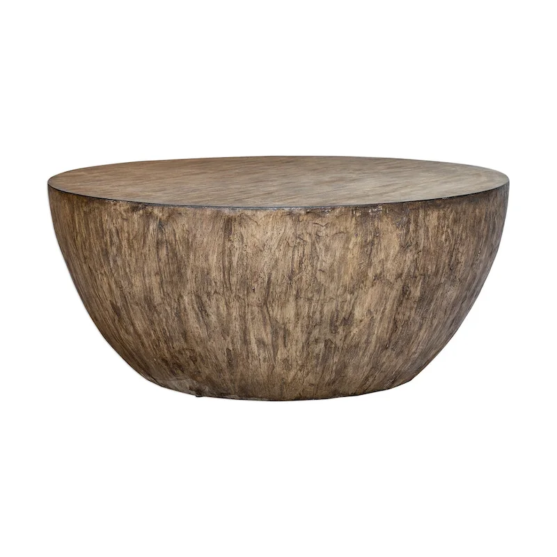 Uttermost Lark Aged Walnut Wood Round Coffee Table