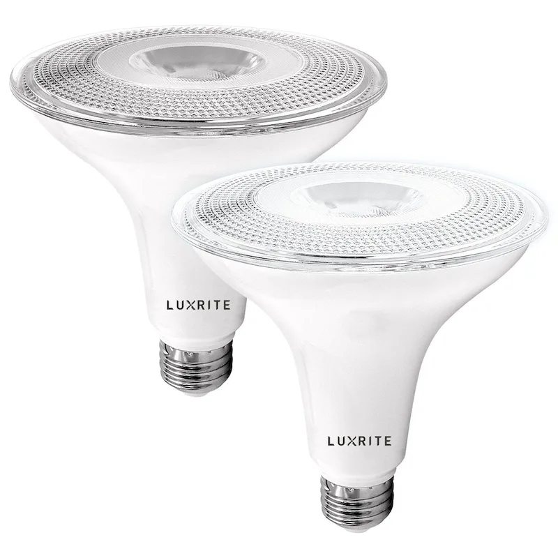 Luxrite Dusk to Dawn PAR38 LED Bulb 90W Equivalent 1250 Lumens Wet Rated UL Listed E26 Base 2 Pack