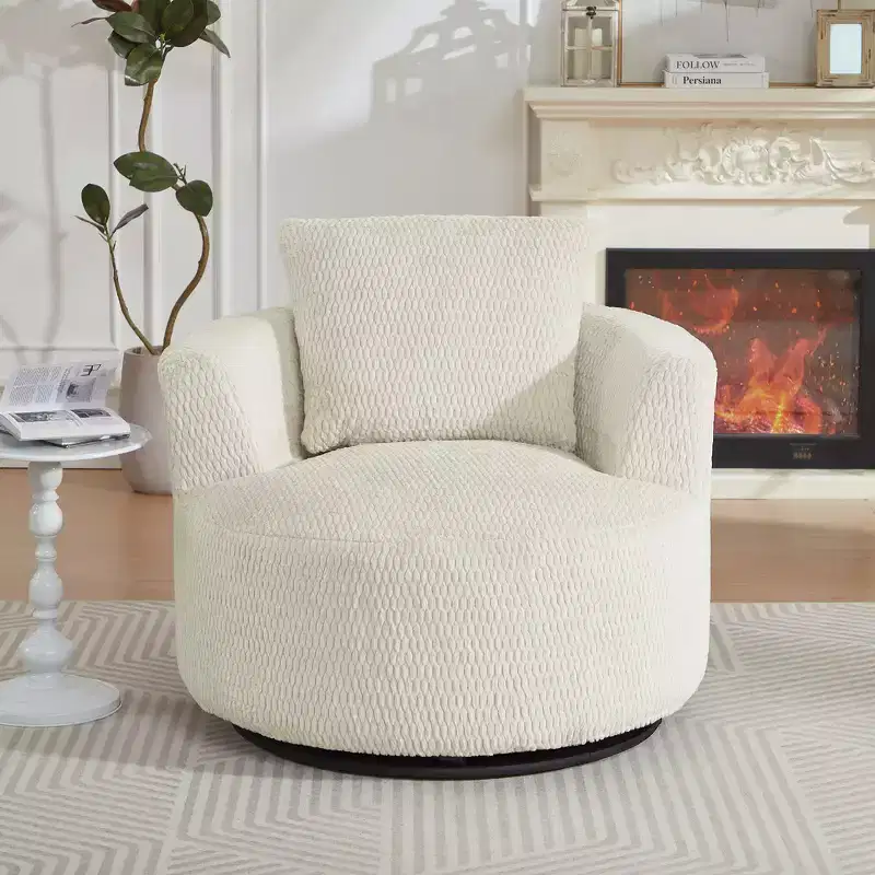 Zeus & Ruta Modern 360 Swivel Accent Chair for Living Room, Office & Apartment