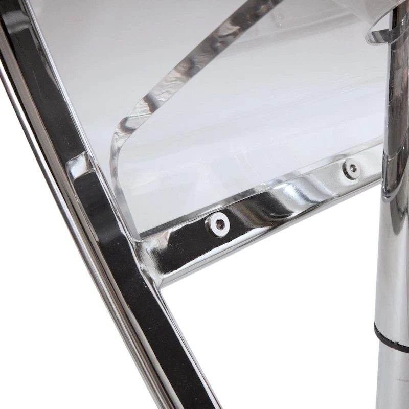 Napoli Clear Acrylic Height Adjustable Bar Stool - Modern Transparent Swivel Counter Height Chair for Kitchen or Home Bar