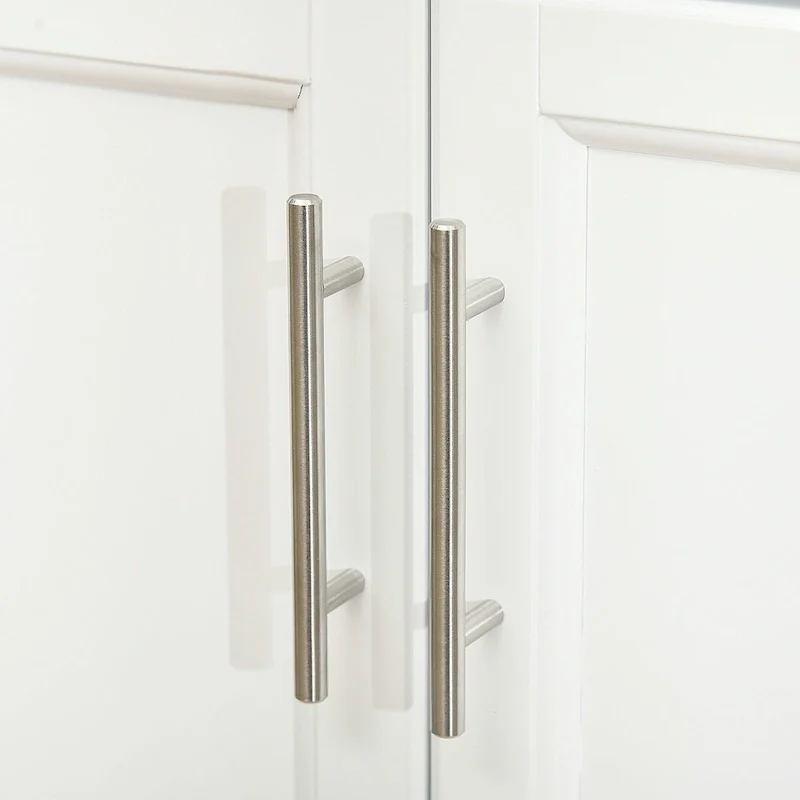 Kitchen Island on Wheels, Rolling Kitchen Cart with Stainless Steel Countertop, Drawer, Towel Rack and Spice Rack