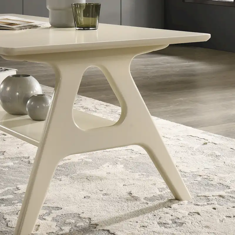 Mid-Century Modern Wood End Table with Shelf