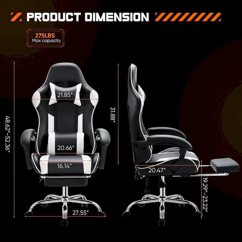 PU Leather Swivel Game Desk Chair