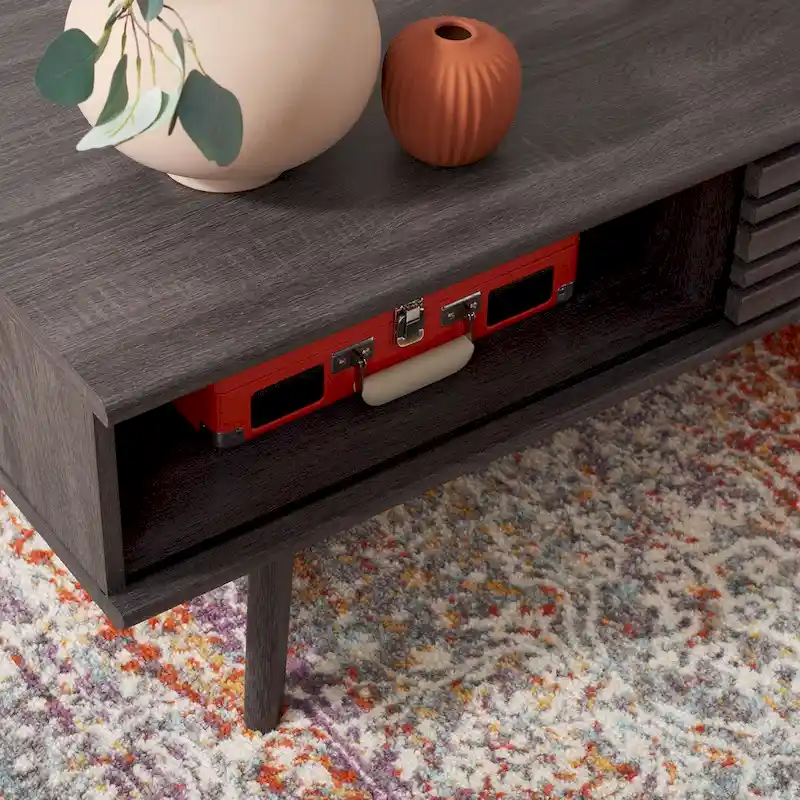 Mid-Century 1-Shelf Walnut Coffee Table - 46 W x 23 D x 16 H - 46Wx23Dx16H