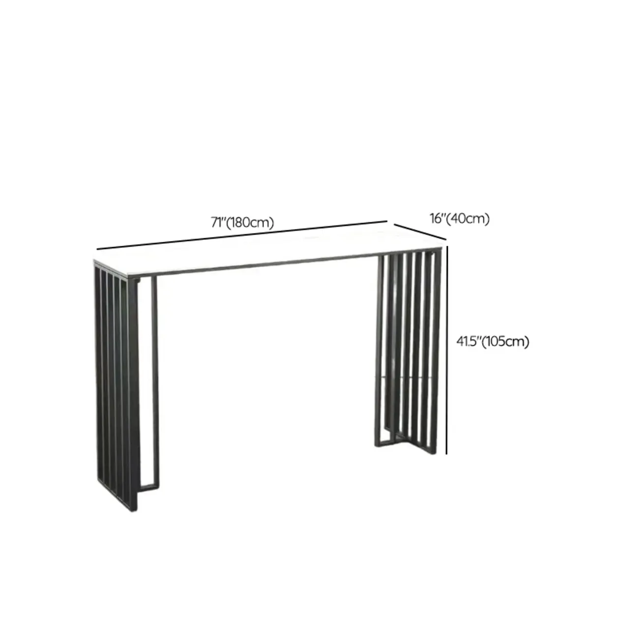 Modern Simple Marble Black Iron Bar Table