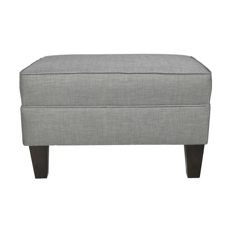MJL Furniture Parker Fabric Upholstered Square Welted Ottoman