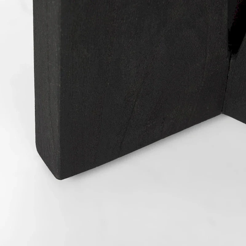 Mattius Black Solid Wood Round Accent Table - 18L x 18W x 22H