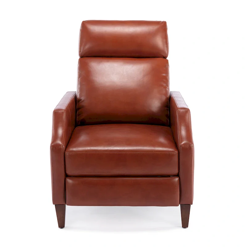 Faux Leather Push Back Recliner - Mid-Century Style - Single Seat