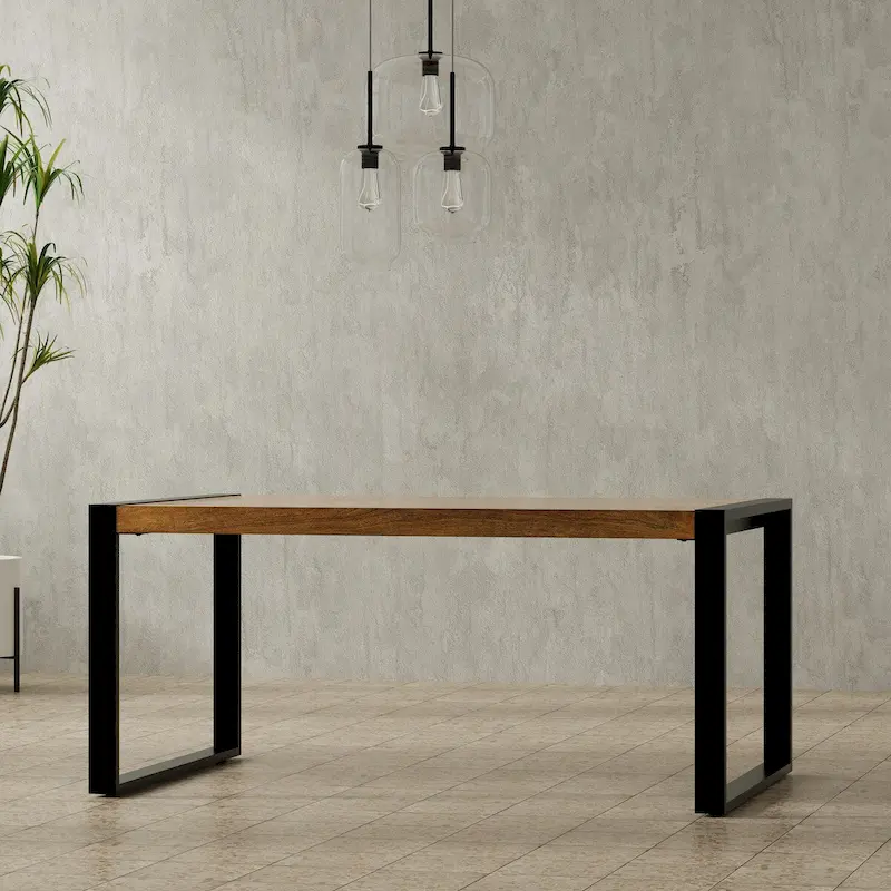 66 x 40 Inch Rectangle Modern Industrial Dining Table
