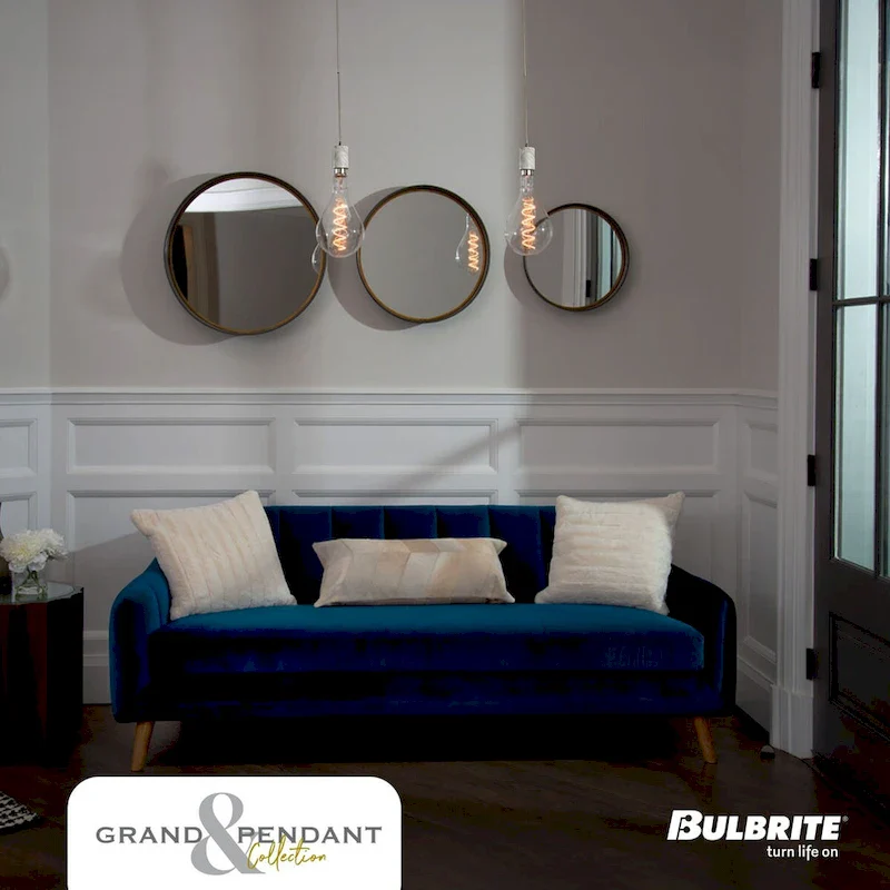 Bulbrite LED Grand Bulb and Pendant Kit of (1) 4 Watt Clear Glass 13  Pear Shaped Bulb