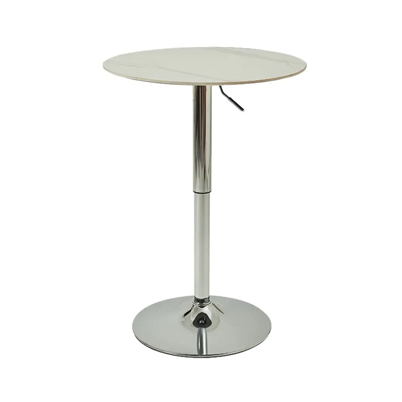 Modern White Stone Metal Pedestal Round Adjustable Bar Tables
