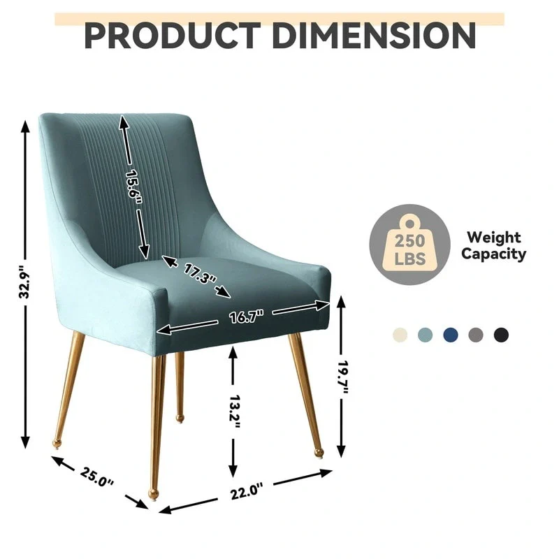 Upholstered Accent Chair Set of 2 with Rear Handle