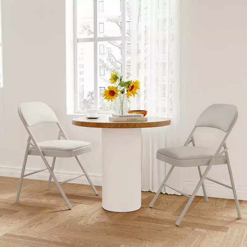 Set of 2/4 Folding Chairs with Padded Cushions Hold Up to 350 Pounds for Dining Room, Home Office, Indoor and Outdoor Events