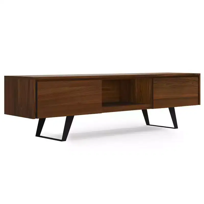 Mitchell 72" TV Stand for TVs up to 80" Walnut - WyndenHall: Media Console with Fixed & Open Shelves