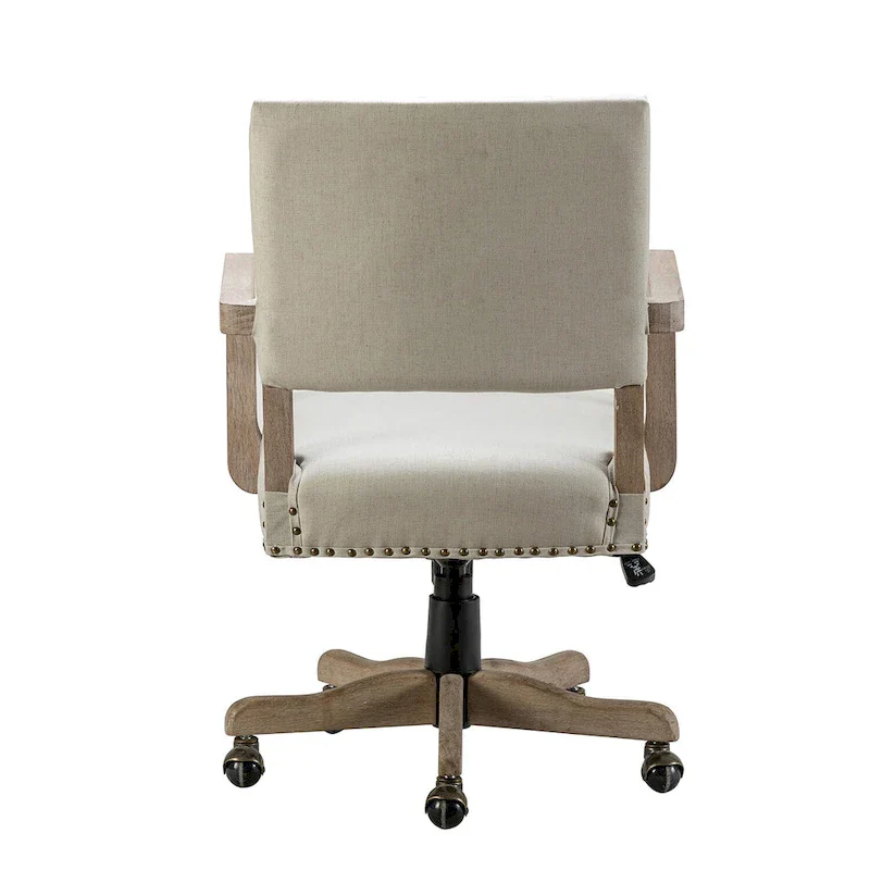 Taresa Modern Mid-Back Swivel Height Adjustable Task Chair with Nailhead Trim by HULALA HOME