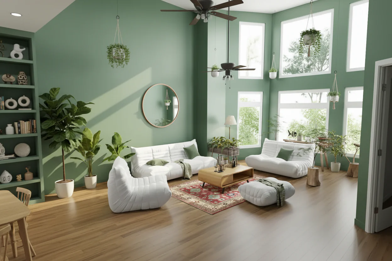 Teddy Velvet Foam-Filled Sofa Set with Ottoman