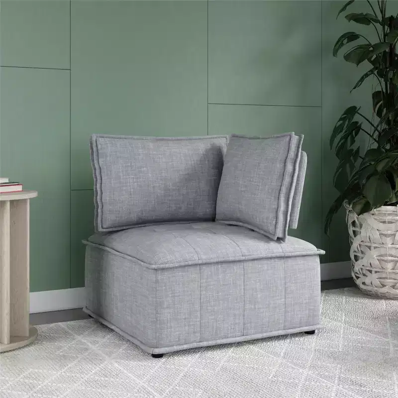 DHP Darcy Corner Chair for Modular Sectional Sofa, Gray Linen
