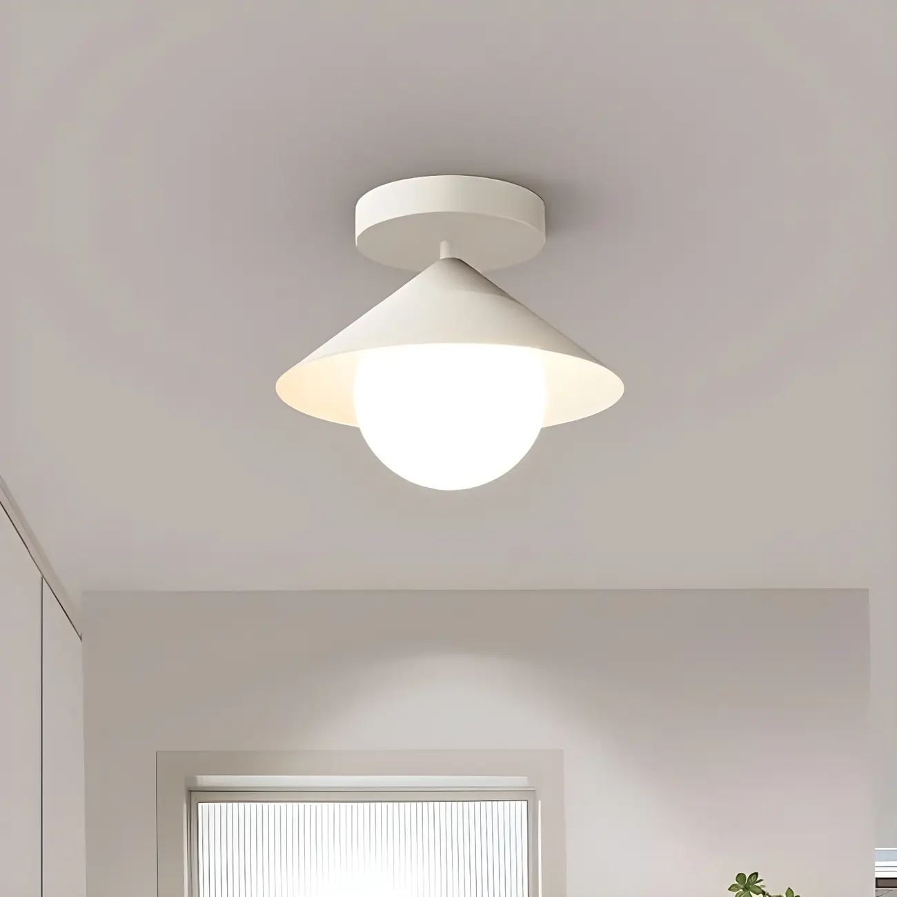 Modern Glass Semi-Flush Mount Ceiling Light for Home Decor
