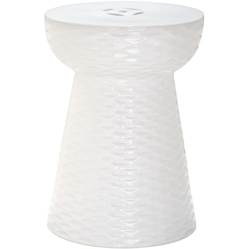 SAFAVIEH Faye White Ceramic Decorative Garden Stool