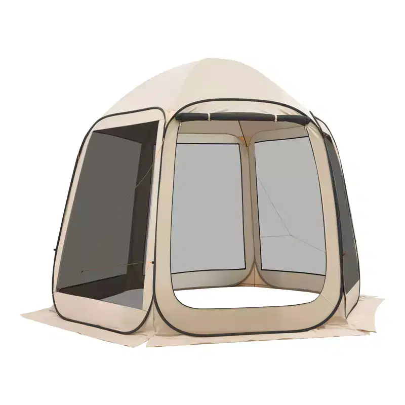 VEVOR Screen House Tent, 10 x 9.2 ft, 4-8 Person Pop Up Screen Tent, Portable Screened in Canopy with Carry Bag, Netting Sides, Ground Stakes, Beige